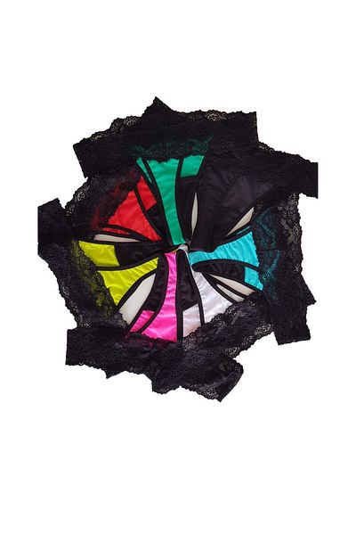 BLD by Exclusive Set of 7 thong panties, microfiber, lace, multicolor, FANTAZIA, BLD by Exclusive