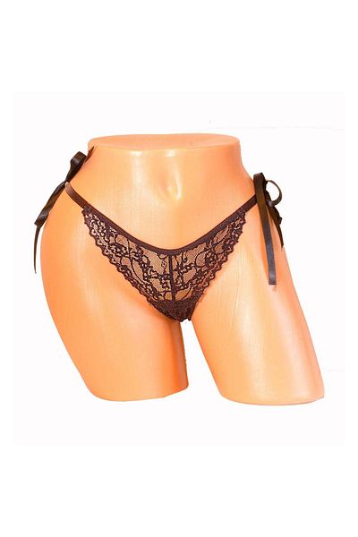 BLD by Exclusive Brazilian panties, lace, satin bows, Laurette, black, BLD by Exclusive