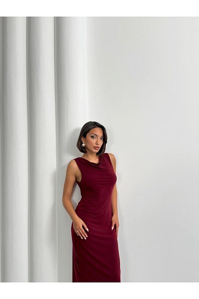 fhk atelier Women's Sandy Open Waist Slit Long Dress