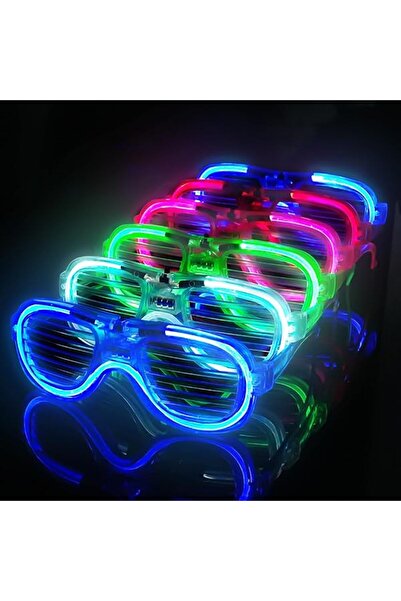 TanOzel Glow Model 3 Different Functions Illuminated Shutter Party Glasses Mixed Color 12 Pieces