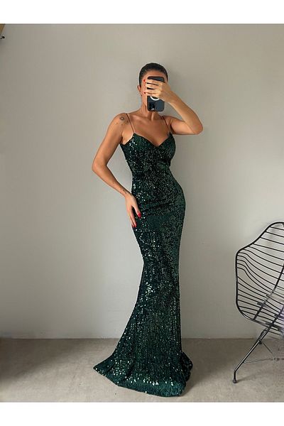 ADASTYLE Βελούδινο φόρεμα - μοντέρνο, ειδική περίσταση, βραδινό φόρεμα ψαριού, γραβάτα στην πλάτη και φερμουάρ