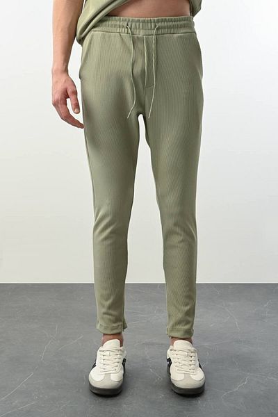 MARRAKECH Men's Zipper Leg Detailed Ribbed Jogger