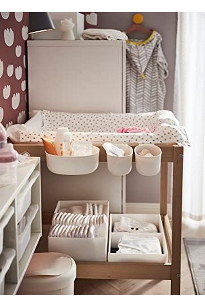 STOREMAX Ntwork Önsklig Large Baskets Changing Tbl Set of 4, White Art 1087243