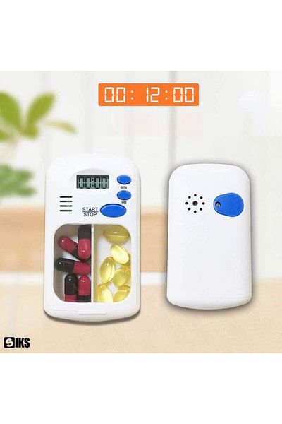 SIKS Organizator electronic de pastile și cutie de depozitare, adulți și vârstnici, alb