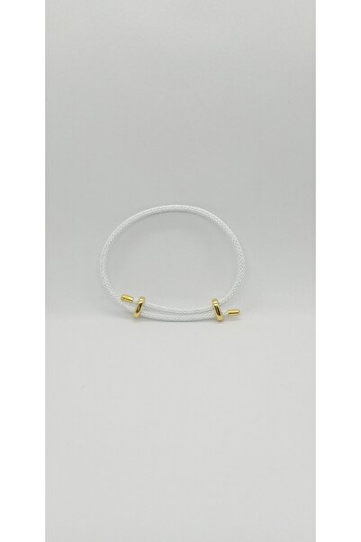 ndjewelry سوار شبكي فولاذي للمصعد باللون الأبيض