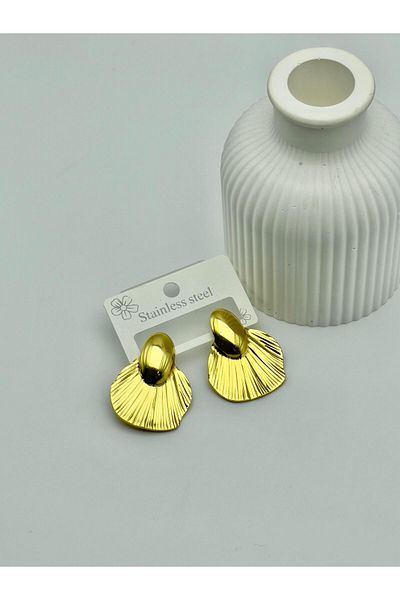 ilvesa shop New Season Leaf Model Steel Earrings