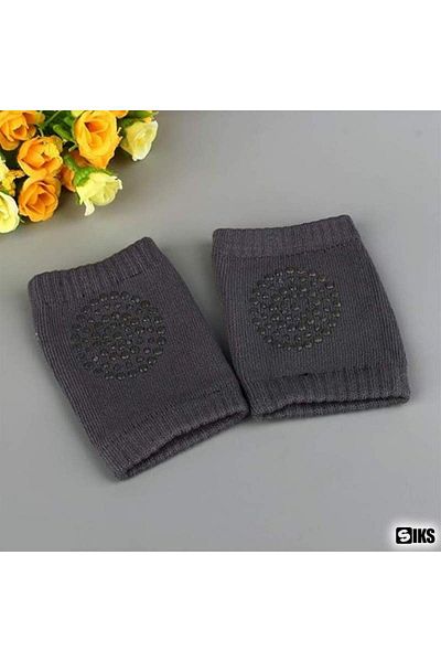SIKS Cotton Knee Pads For Babies, For Scratch Protection, With Silicone, One Size 0-36 Months, Gray