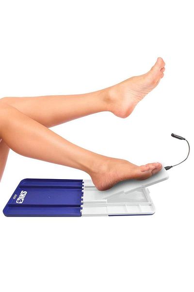 SIKS Foldable Pedicure Stand, Adjustable, LED Lighting System, Portable, Blue/White