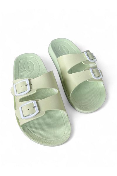 Minamoda Gzr Women's Double Buckle Slippers Adjustable Soft Sole Women's Slippers