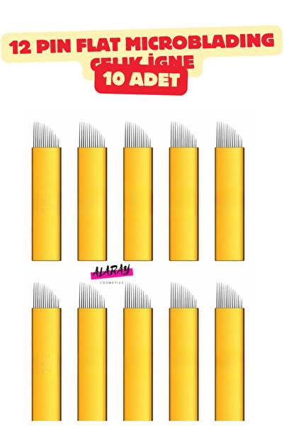 COS COSCELİA Mıcrobladıng Kalıcı Makyaj Kıl Tekniği Profesyonel Flat İgne Seti 10 Adet 12 Pin