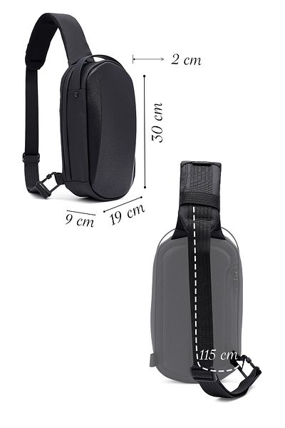 Derimod D-Pack Men's Black Technical Fabric Crossbody Bag 24Sbd30046F