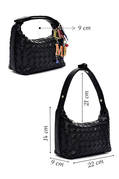 Derimod Women's Black Accessory Knitted Mini Shoulder Bag 25Sbd292329