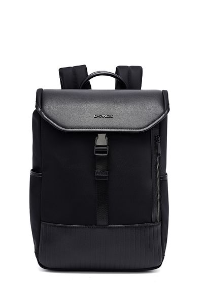 Derimod D-Pack Men's Black Leather Backpack 24Wbd302614