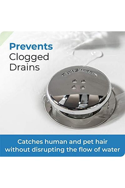 STOREMAX Jvnnastore Bathtub Drain Strainer, Combo Pack, with Silicone Plug, Black Chrome – for Bathroom Drain
