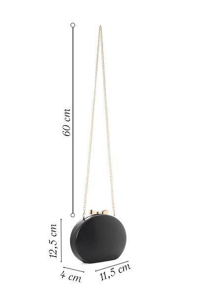 Derimod Women's Black Long Strap Mini Portfolio Evening Dress Bag 25Sbd297018