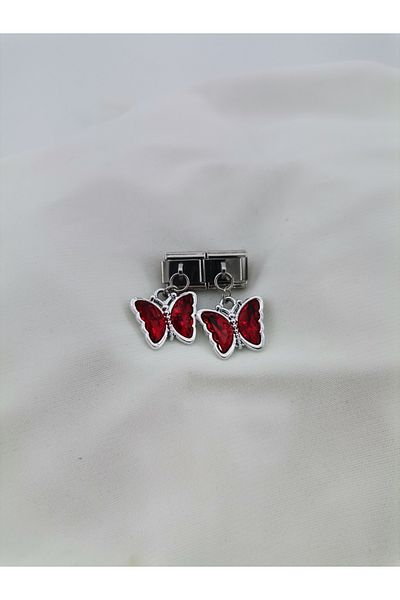 Hobimos 1 Piece Italian Steel Bracelet Charm with Dangle - Italian Steel Bracelet Charm