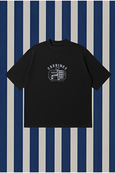 PURE POWER Tricou Sardines Boxy Fit supradimensionat unisex tricou – cu impri...