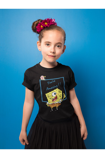 SEVBANO سبونج بوب أنت رائع! تي شيرت مكتوب للأطفال برسوم كرتونية للجنسين (1-12...