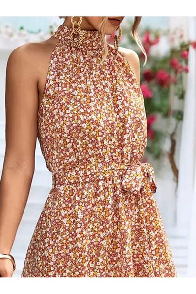 leyla sanat sanata yeni bir bakış açısı Leyla Sanat Sanata a New Perspective Women's Skirt Flounced Halter Neck Single Jersey Dress