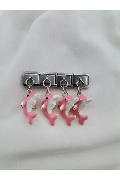 Hobimos 1 Piece Italian Steel Bracelet Charm with Dangle - Italian Steel Bracelet Charm