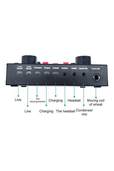 COOYA Multi-functional Live Sound Card BM800 Microphone Set Audio Recording Equipments (Red & Silver)