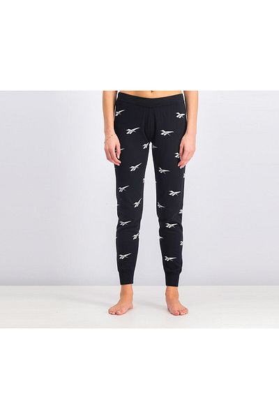 Reebok Women Jacquard Sweatpants, Black