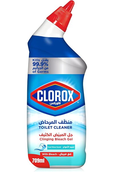 Clorox جل مبيض لتنظيف المراحيض، 709 مل، رائحة موجة باردة، يقتل 99.9% من الجراثيم، مع مبيض