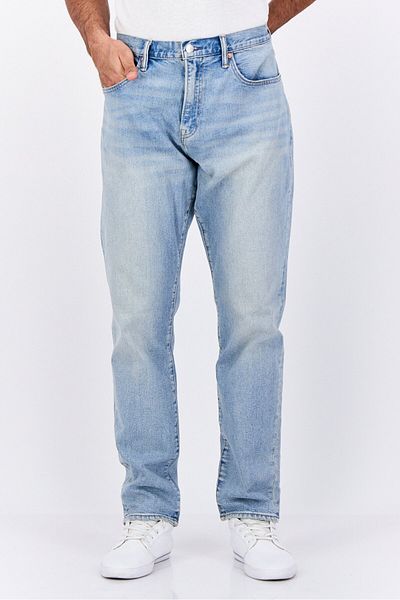 GAP Men Slim Fit Washed Stretchable Denim Jeans, Light Blue