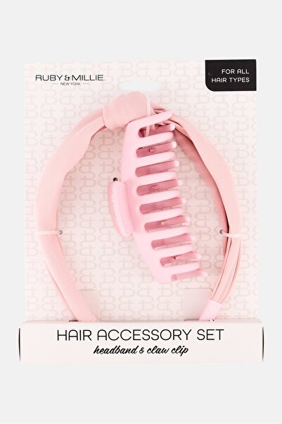 Ruby & Millie 2Pcs Hair Accessory Set, Pink