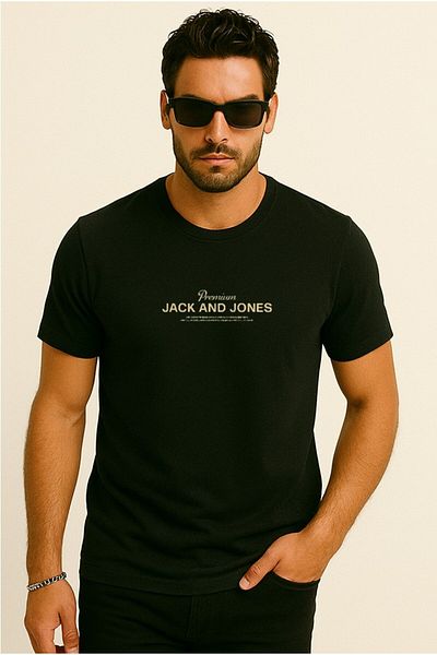Jack & Jones Tricou imprimat cu logo-ul cu gât negru