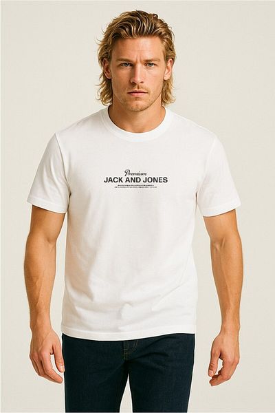 Jack & Jones Men's Logo Printed T-Shirt White