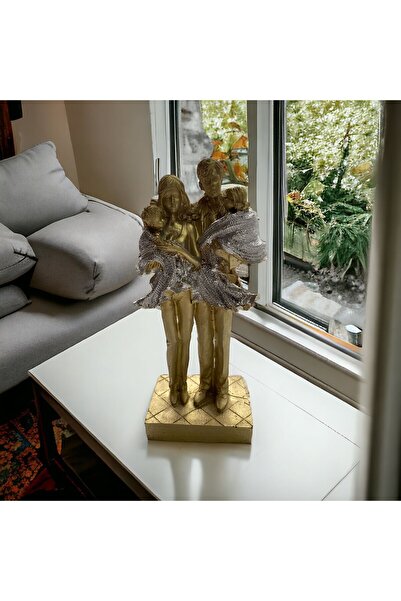 DEKORANLA El Boyamalı Aile Biblo, Polyester, Şık Ev ve Ofis Dekoru