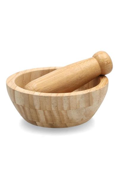 Generic Bien Servi Eco Friendly Bamboo Mortar and Pestle Set Brown 13cm G19-TX011