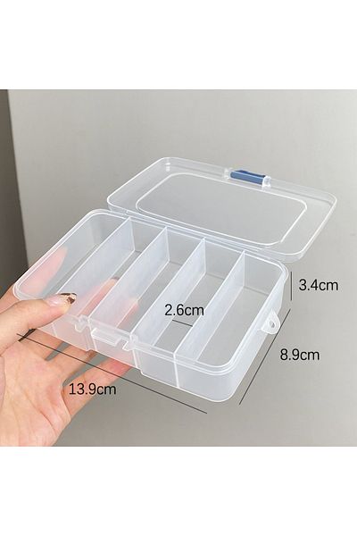 Choice A2 5/6 Grid Compartment Storage Box Transparent Square Earrings Case Jewelry Finding Accessories Pac