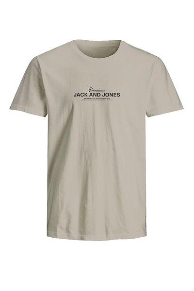 Jack & Jones Ανδρικό μπλουζάκι J&J με τυπωμένο λογότυπο μπεζ Premium