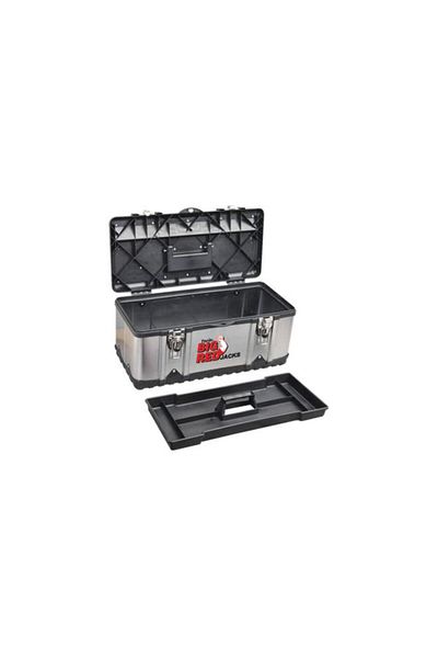 Generic TORIN Heavy Duty Plastic and Stainless Steel Tool Box Black and Grey 18.5inch