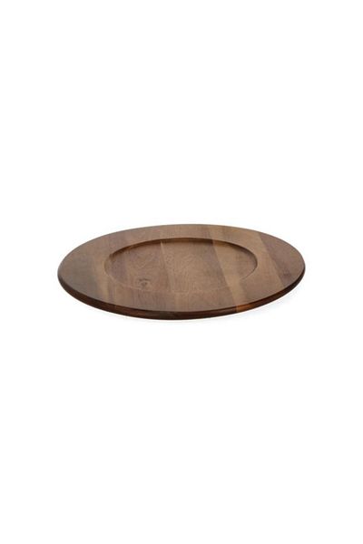 Generic طبق تقديم دائري أنيق من خشب الأكاسيا من Bien Servi، مقاس 35 سم، بني، AW18-X109-L