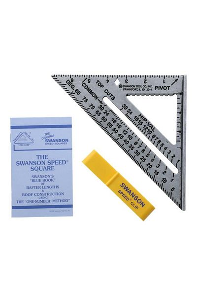 Generic SWANSON Carpenter Square Layout Tool with Speed Clip and Blue Book Grey 7inch