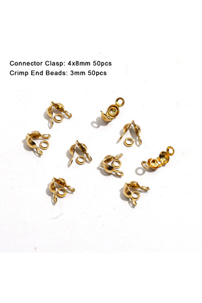 Choice 4X8mm 100pcs 100pcs/lot Stainless Steel Gold Plated Connector Clasp Cr...