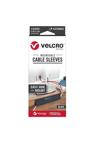 Generic Velcro Easy Hide Mountable Cable Sleeves Black 5.75 x 12inch VEL-30797-USA