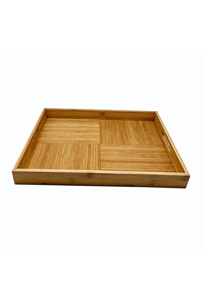 Generic Bien Servi Elegant Design Rectangular Bamboo Serving Tray Brown G12-H105