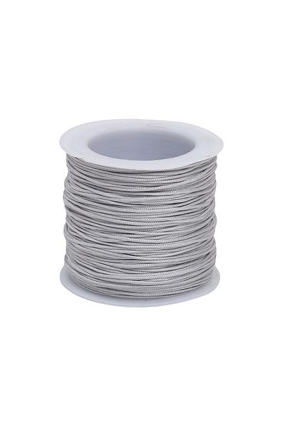 Choice 0.8mm -50m Silver gray 50M/roll 0.8mm Nylon Thread Cord Chinese Knot Cord Bracelet Braided String Fo