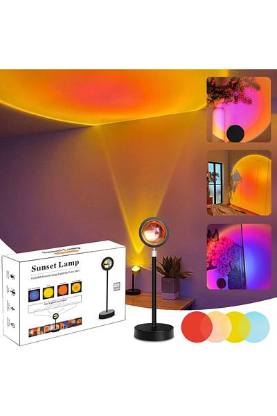 Choice 4 Colors Sunset Smart Bluetooth Night Light Rainbow Sunset Projector Lamp for Home Coffe shop Backgr