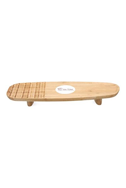 Generic Bien Servi Oval Bamboo Serving Tray with Legs Natural and Brown G18-X266