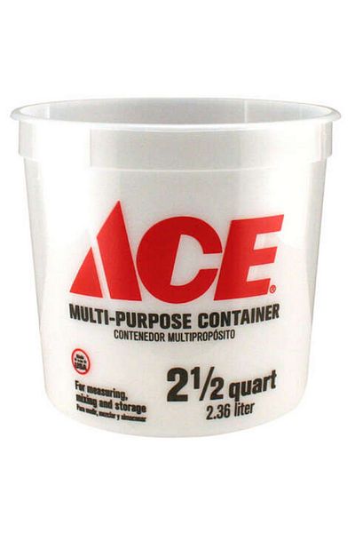 ACE Durable Plastic Solvent-Resistant Multi-Mix Container White 2.5qt
