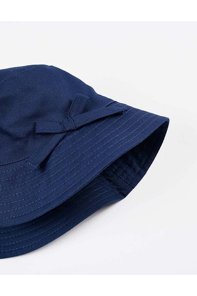 Ziddy Twill Hat with Decorative Bow for Girls, Dark Blue