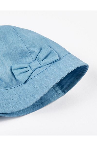 Ziddy Twill Hat with Bow for Girls, Blue