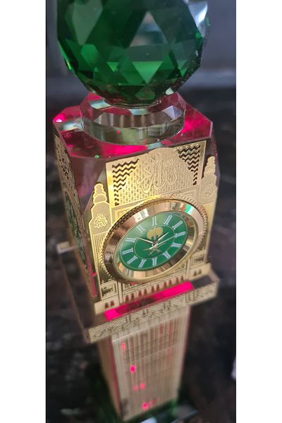 Generic Kaaba Clock Tower with Real Clock Model for Car Ornament Home Office Table Decoration