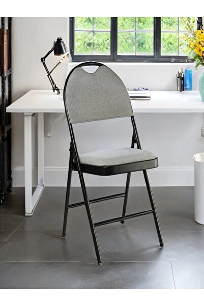 micasa كرسي مريح قابل للطي بدون أذرع ومقعد من القماش المبطن ومسند ظهر