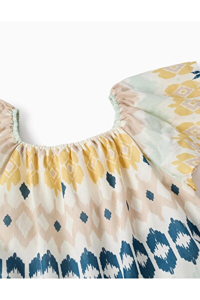 Ziddy Ethnic Pattern Dress for Girls, Multicolour